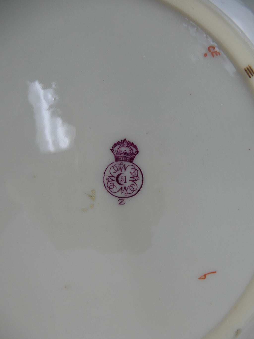 Ca.1888 Royal Worcester Porcelain Blush Ivory Floral Hand Painted Plate