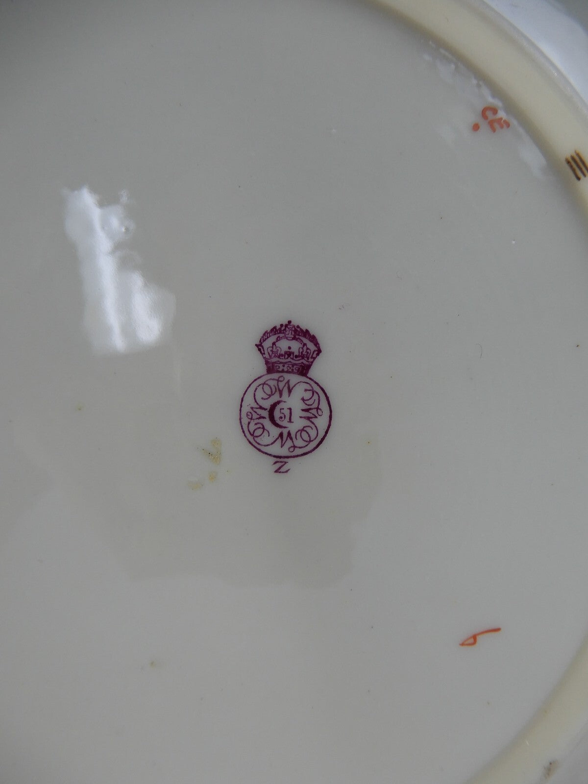 Ca.1888 Royal Worcester Porcelain Blush Ivory Floral Hand Painted Plate