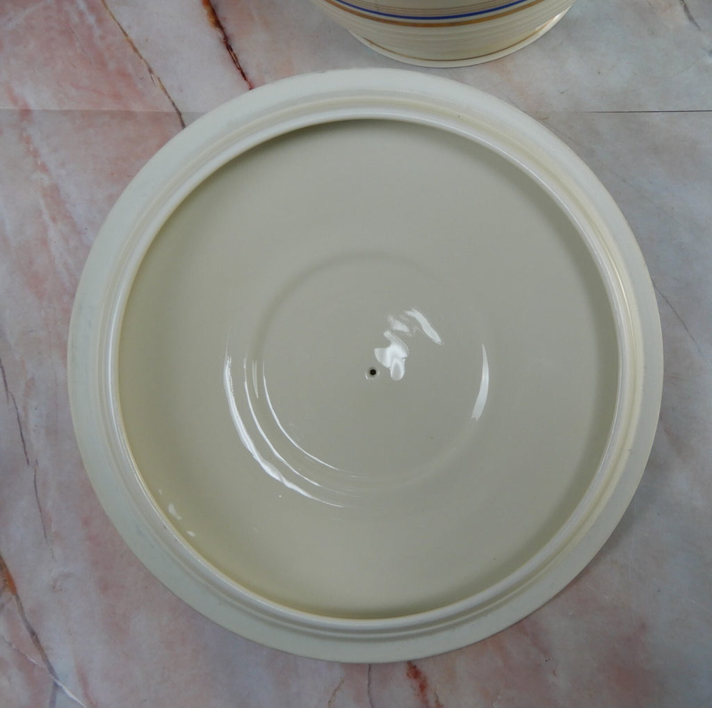Vintage Eamag Schönwald Bavaria Gold and Cobalt Blue Rim Round Serving Bowl