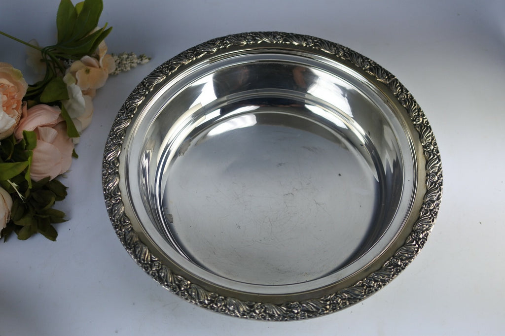 King Edward Silverplate Antique 3 Piece Serving Dish Glass Insert 7057