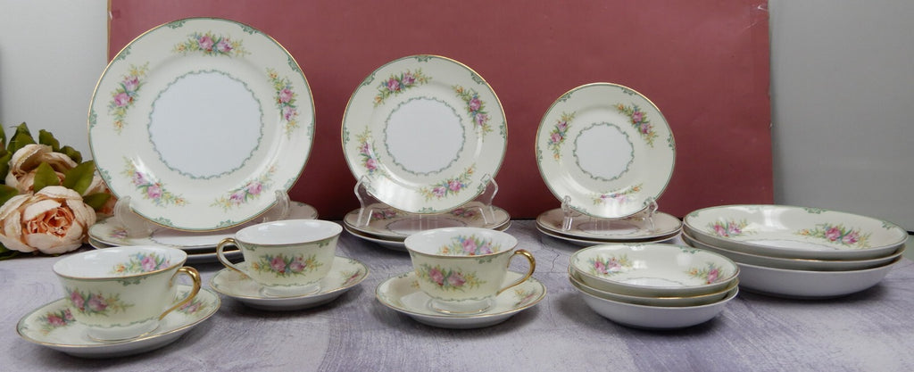 20 Piece Place Setting Vintage Morimura Fine China Made in Japan w/Roses