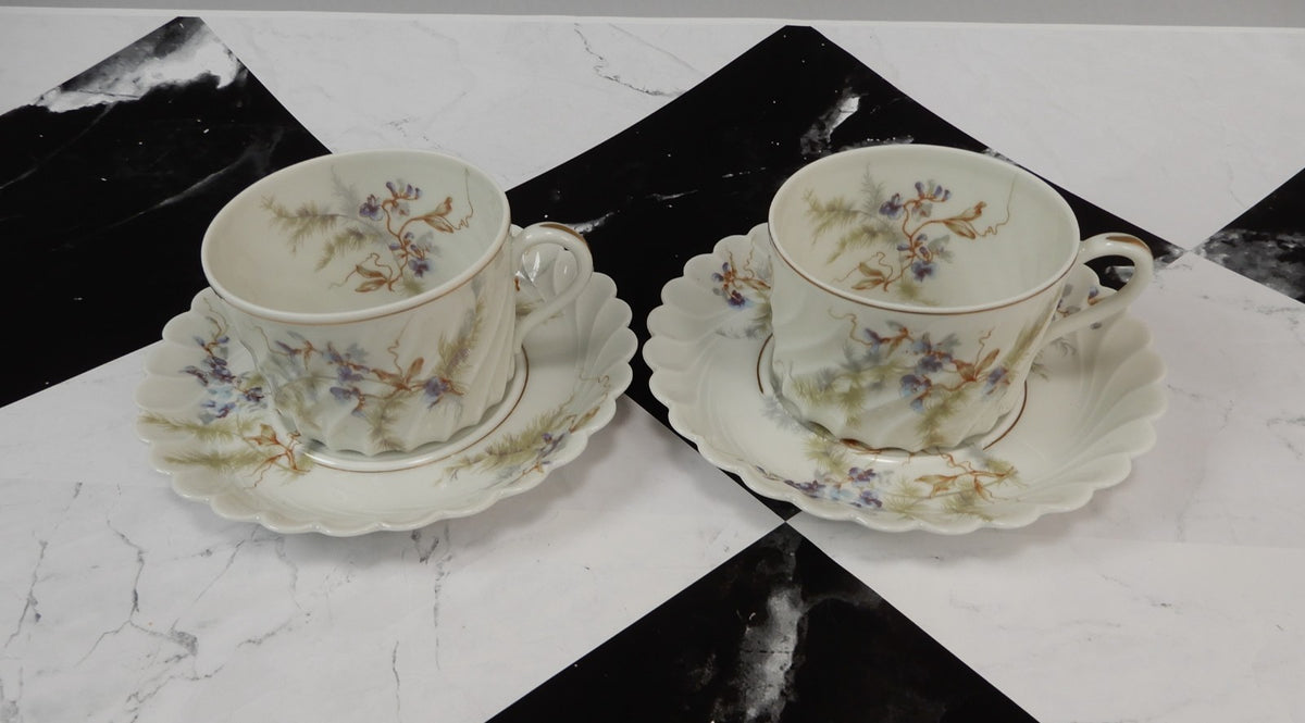 Vintage Haviland Limoges "Orsay" Made in France Set of Two Cups and Saucers