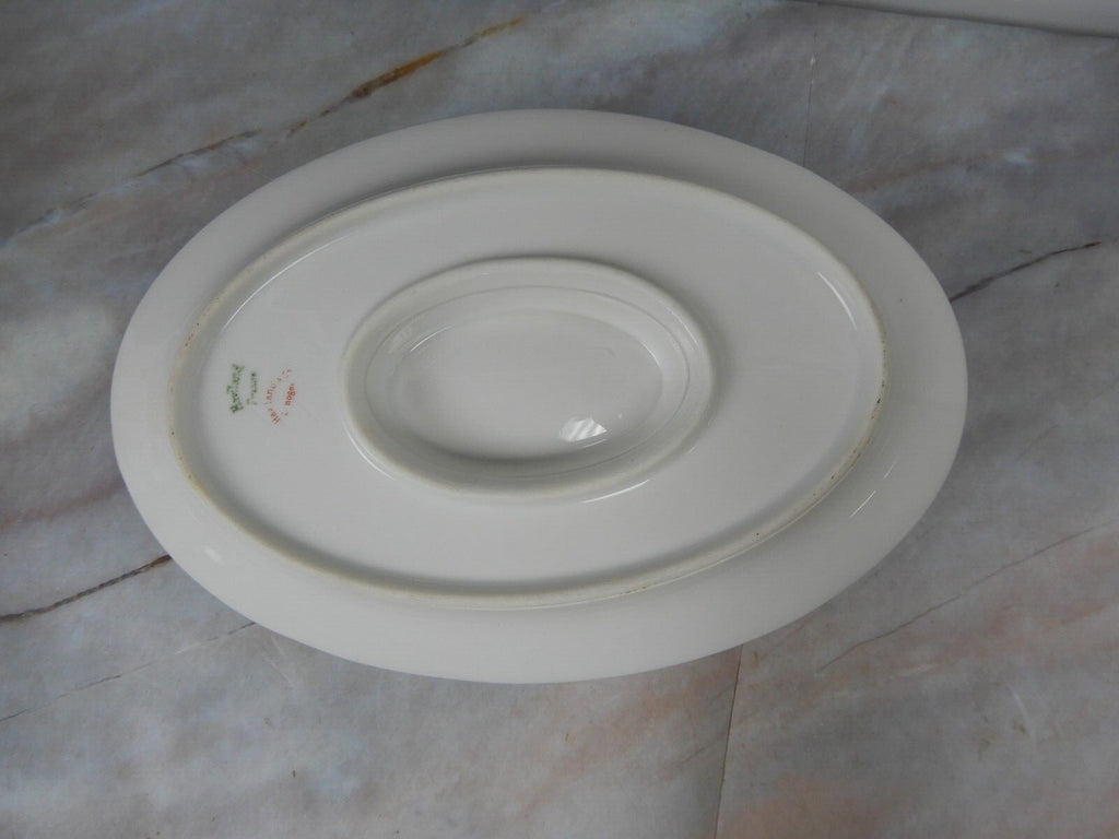 Vintage Haviland Limoges Schleiger 61l Gravy Boat w/ Attached Underplate