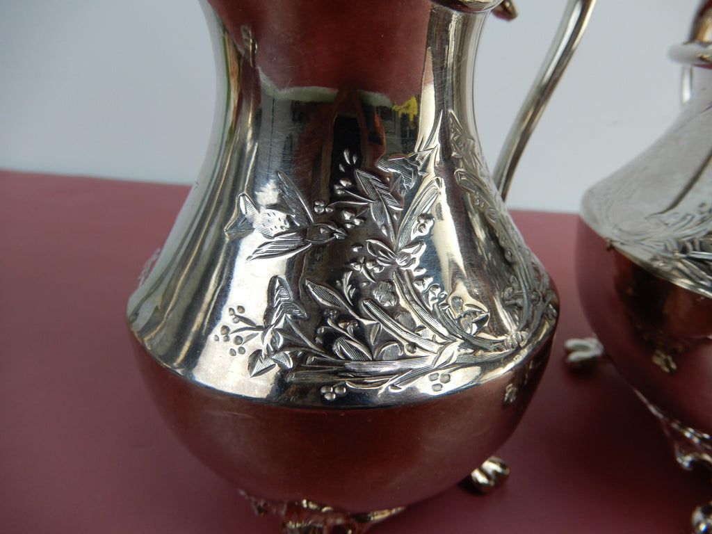 Vintage Atkinson Bros Silver-Plated Creamer and Sugar Bowl
