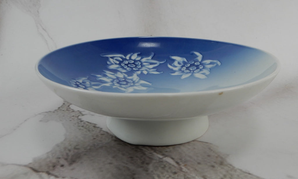 1950s Bing And Grondahl Denmark Edelweiss Blue Floral Compote/bonbonnière Dish