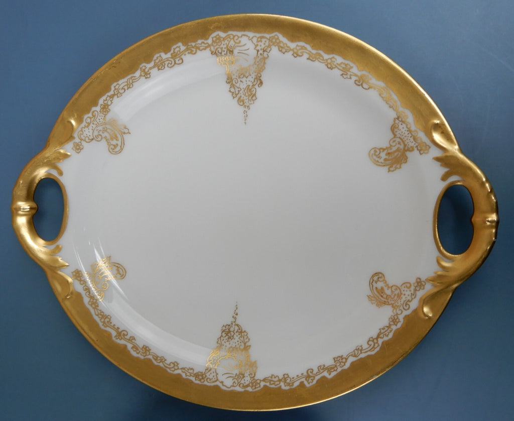 Haviland France Gold Rim Haviland Limoges of France Double Handed Plate  10-1/2"