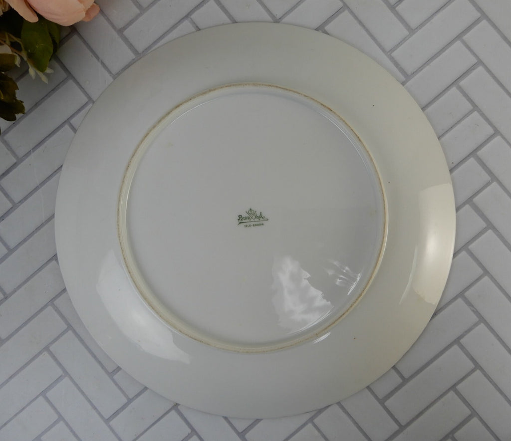 "Rosenthal Self Bavaria" Hand Painted Pink Flowers & Singed 12-3/4" Cake Plate
