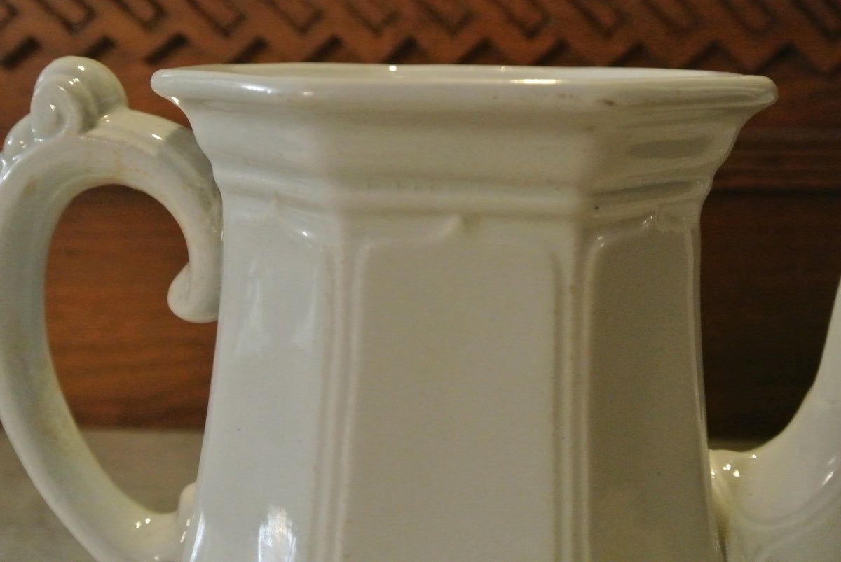 White Ironstone Ridgway Bates & Co Chamber White Ironstone Coffee Pot NO LID