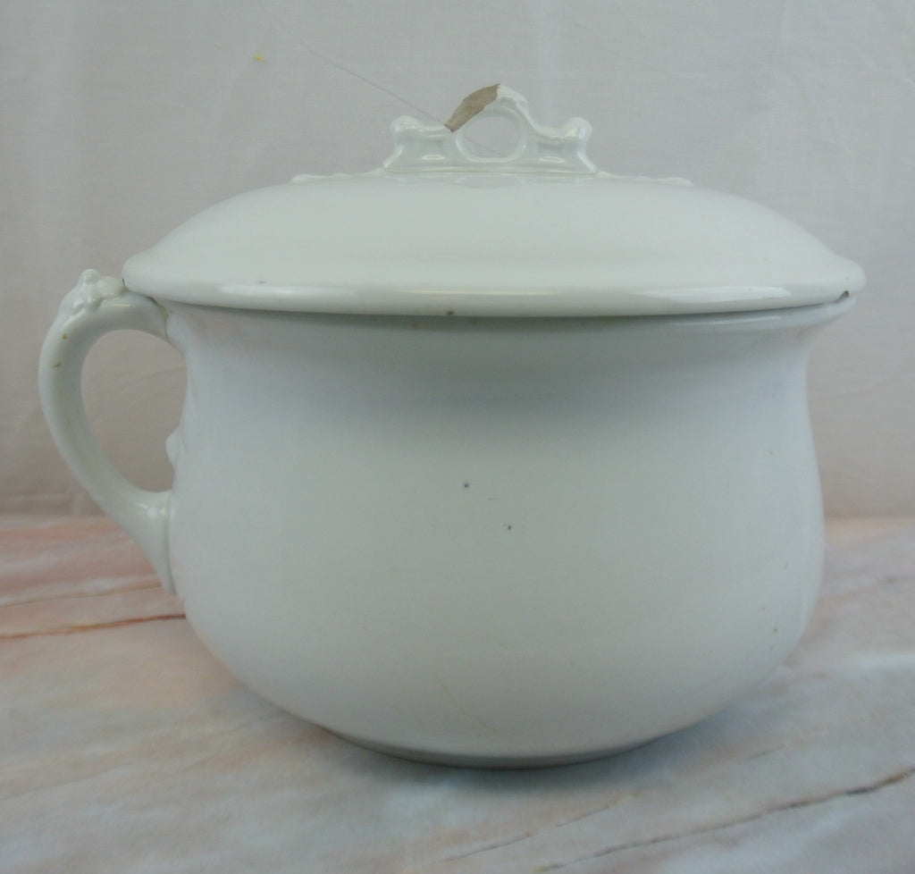 Antique Royal Ironstone China Johnson Bros. England Chamber Pot Circa 1888-1900
