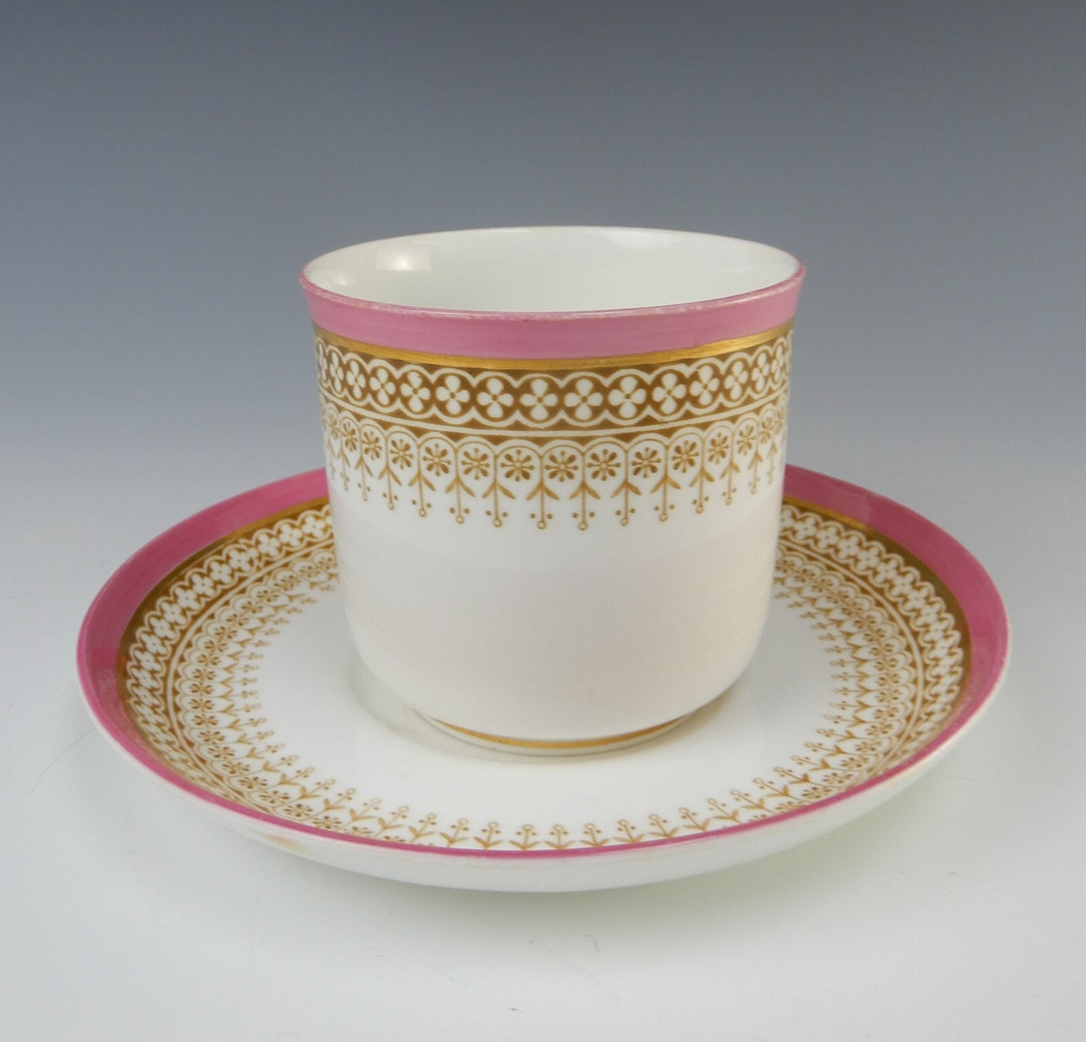Antique Royal Worcester Floral Small English Cup and Saucer