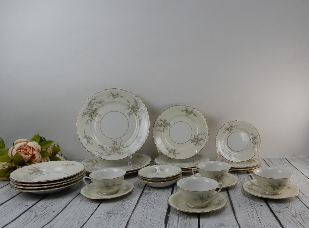 26 Piece Place Setting Arcadian Fine China "Old Rose"