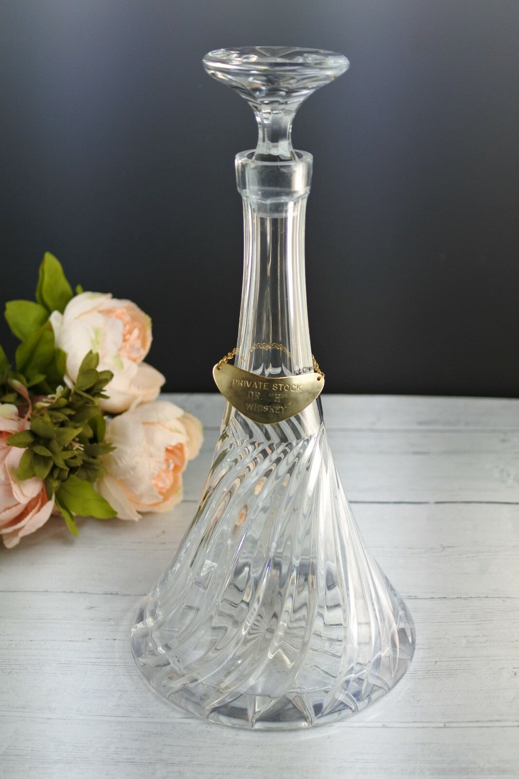 Vintage Large Vintage Crystal Whiskey Decanter