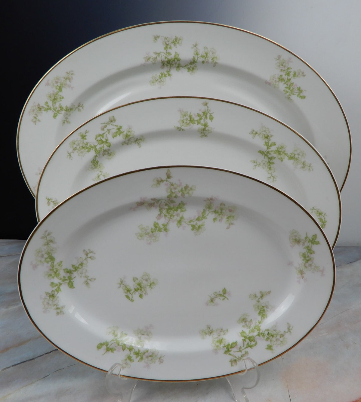 Set of 3 Vintage Platters Haviland Limoges Schleiger 61l Pattern