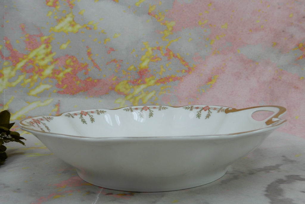 Vintage Haviland Limoges Schleiger 580 Pattern Scalloped Edge Single Handle Bowl