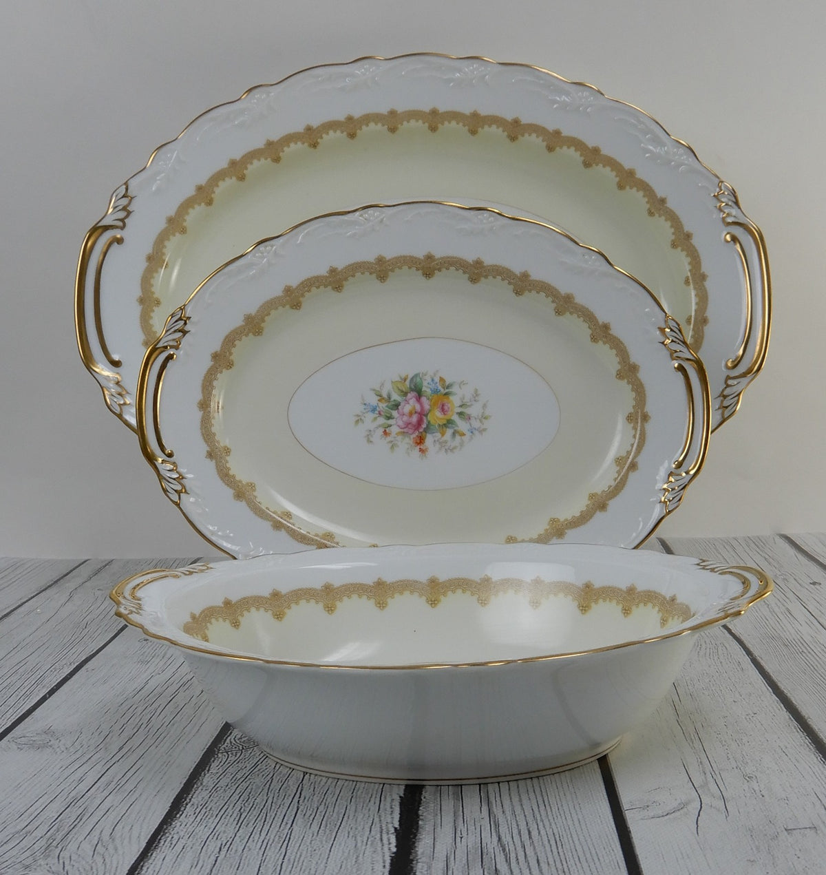 Vintage Noritake China "Schenley " Pattern Japan ~Two Platters, One Oval Bowl