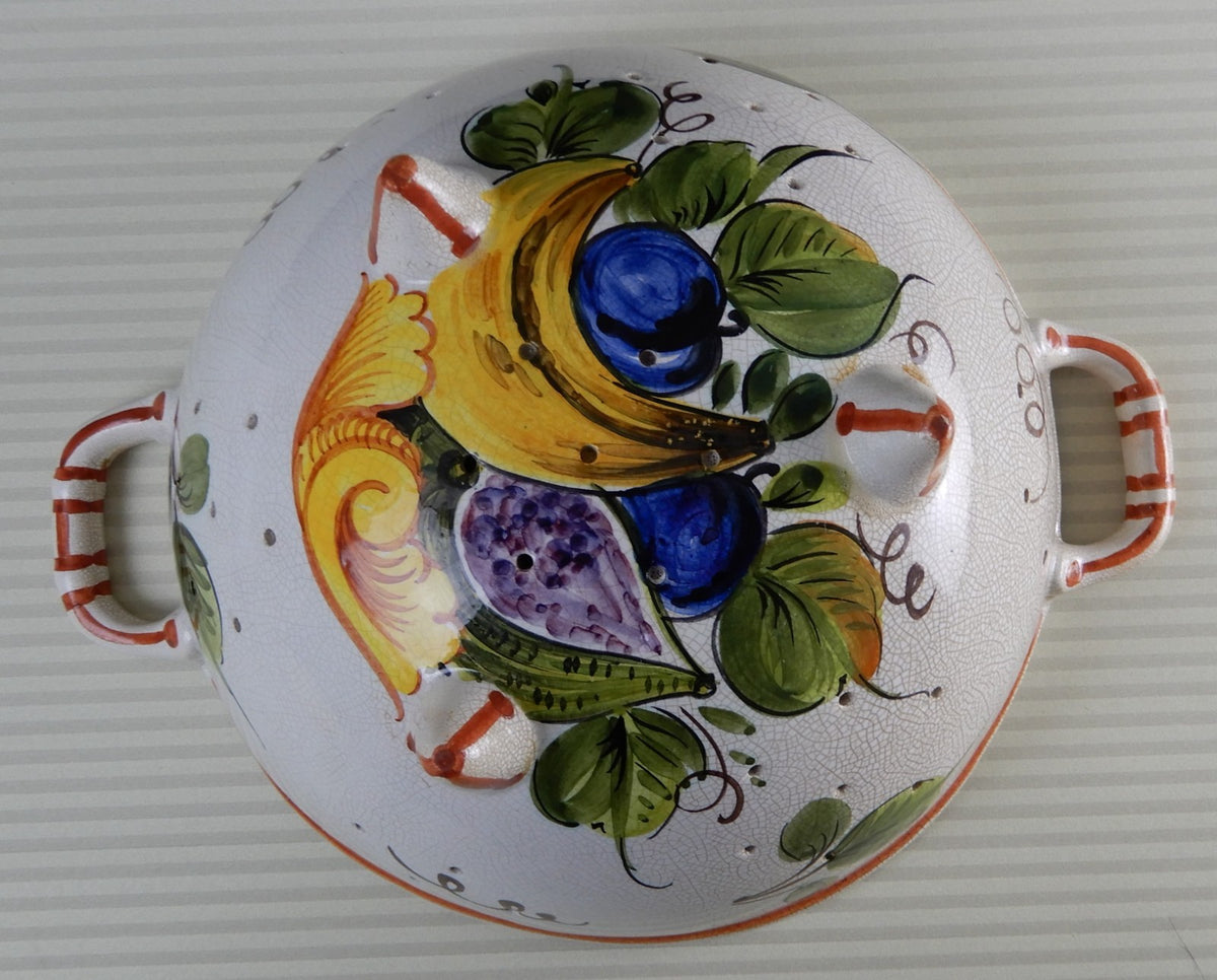 Ceramiche ABC Bassano Footed Colander/Strainer Made In Italy Hand Painted