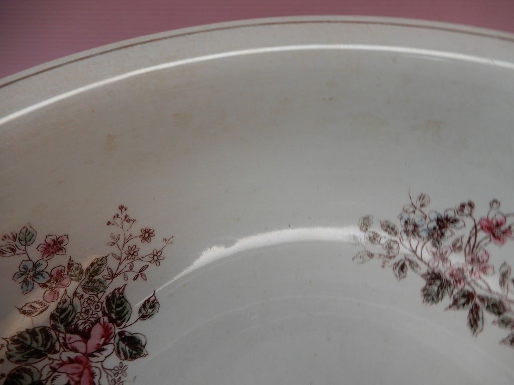 Antique The wick Company Transerware Ironstone Pottery Wash Bowl and Pitcher Set