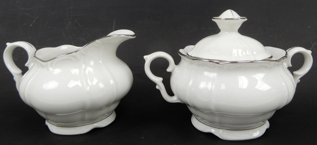 Vintage Fine Bohemian China Czechoslovakia "Contesa"~ Sugar Bowl & Creamer
