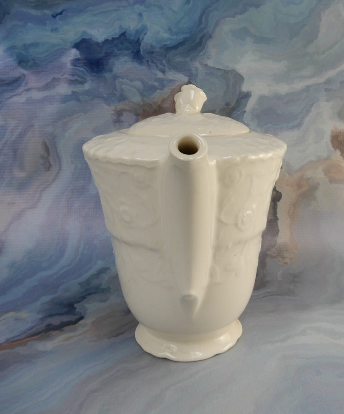 POPE-GOSSER China Old  White "Rose Point" USA Coffee Pot with No Mark