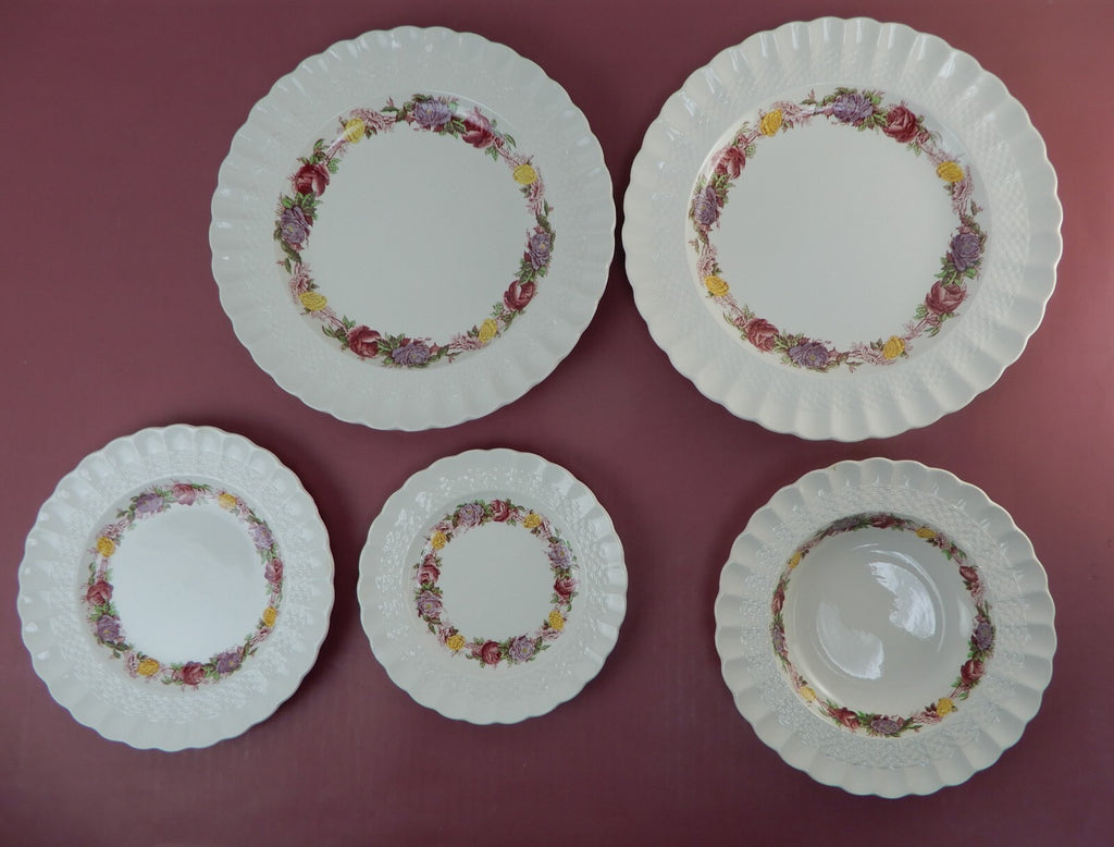 Set of 5 Piece Copeland Spode "Rose Briar" With Chips and Flaws Made In England