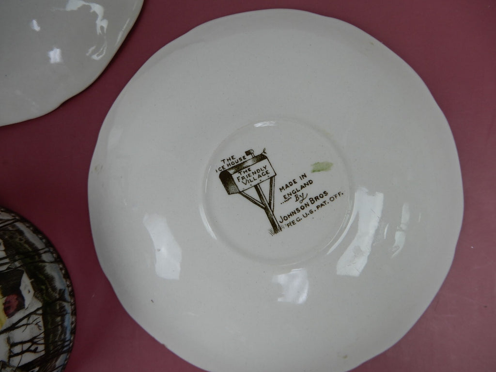 Vintage Set of 3 Cup and Saucers  Johnson Bros The Friendly Village England