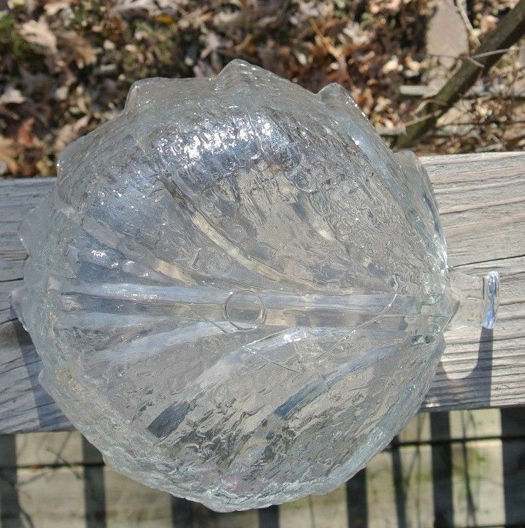 Vintage Orrefors "Eden" Leaf Bowl Designed by Lars Hellsten 9" Across