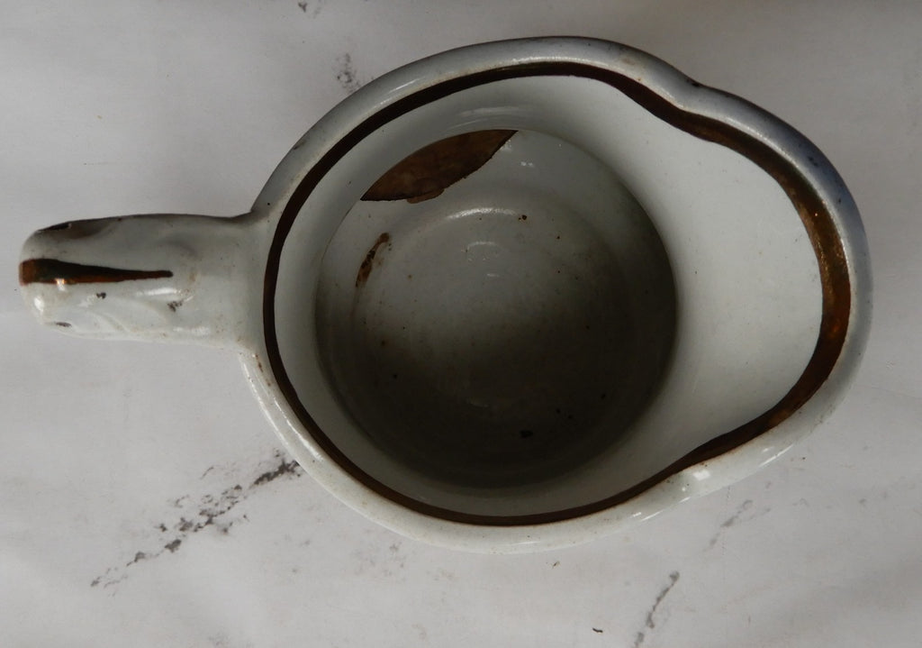 1856 Edward Walley Niagara Shape Flow Blue,Leaves & Berries Ironstone Creamer