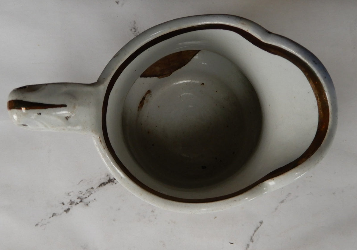 1856 Edward Walley Niagara Shape Flow Blue,Leaves & Berries Ironstone Creamer