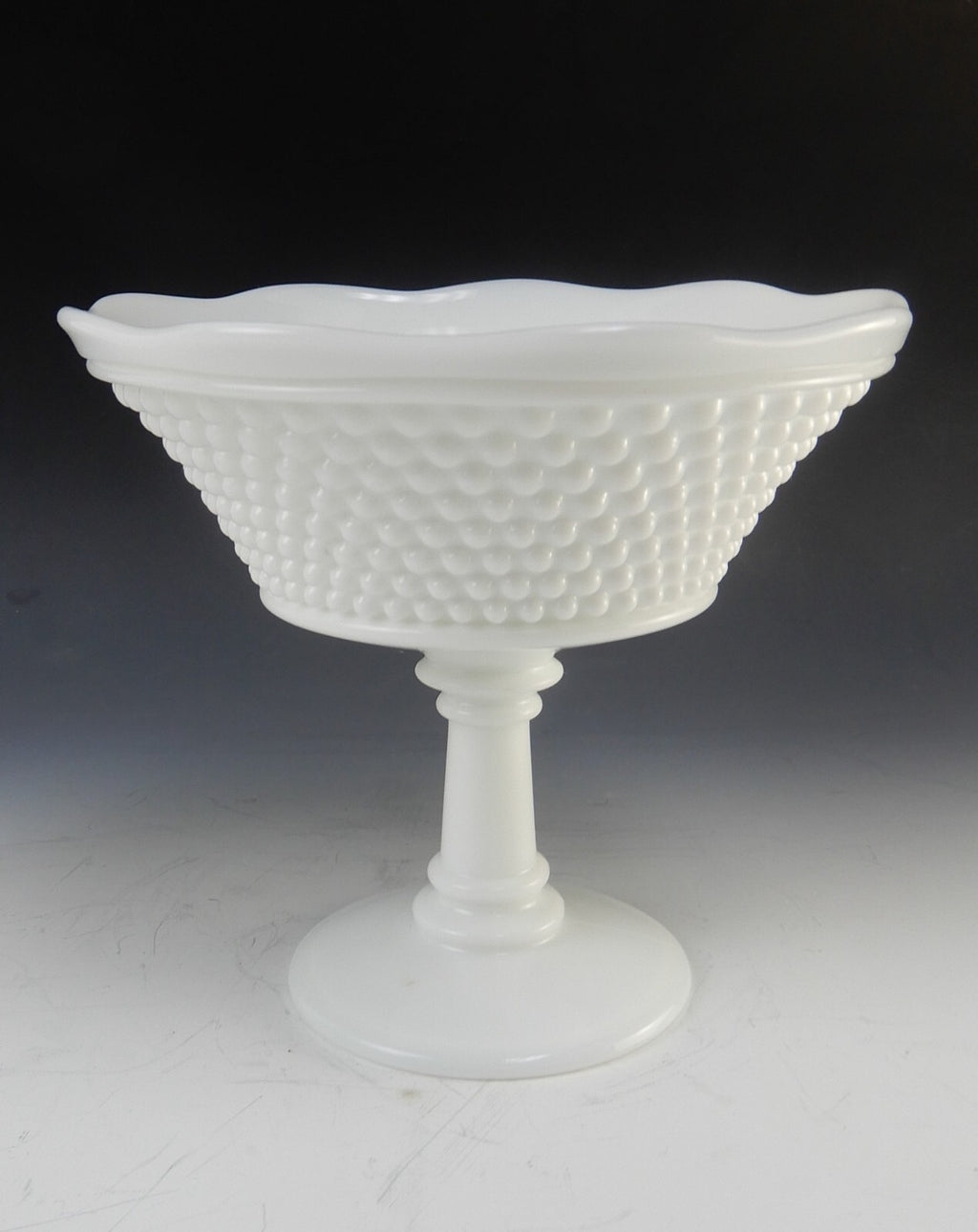 Vintage Westmoreland American Hobnail Milk Glass Open Compote