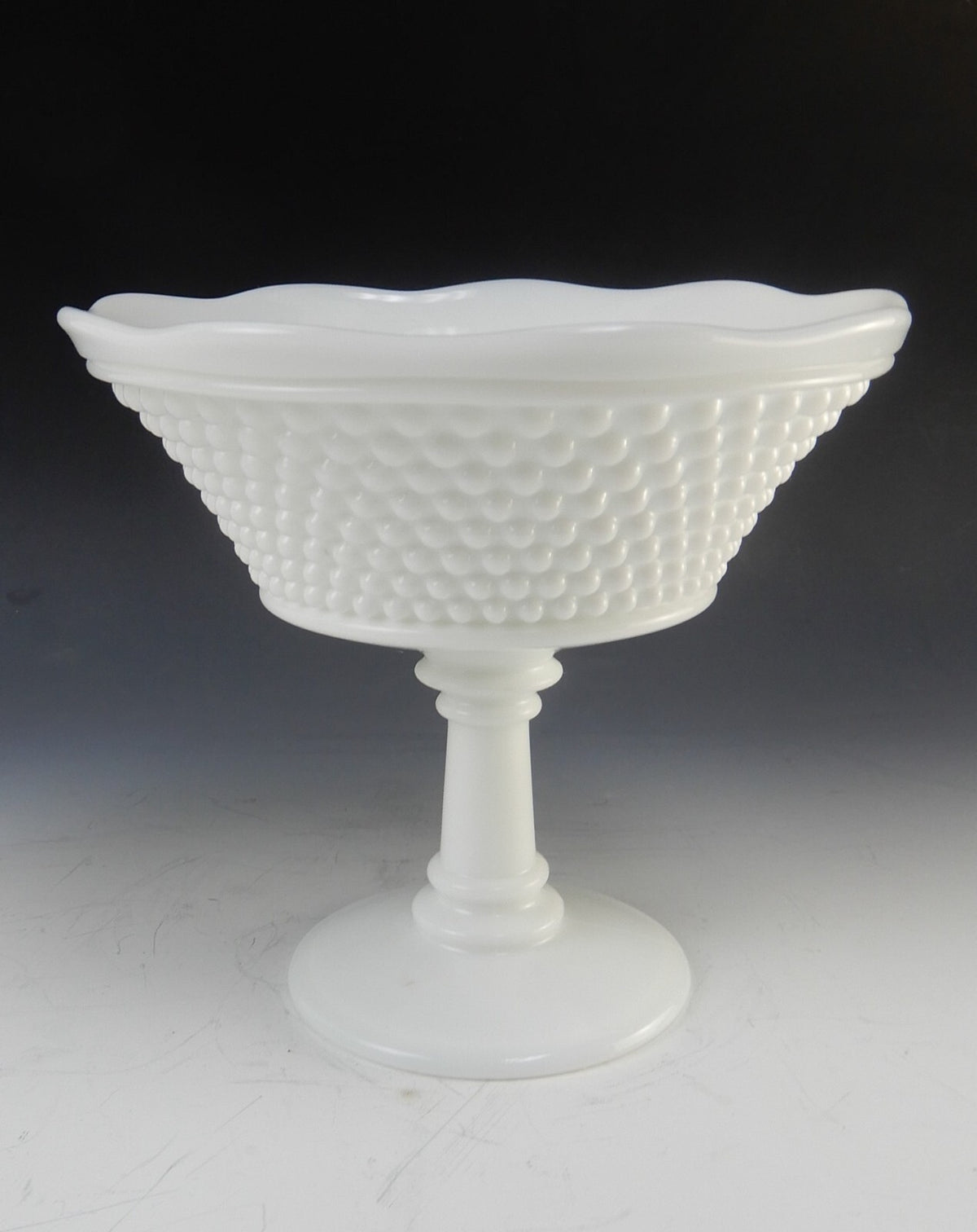Vintage Westmoreland American Hobnail Milk Glass Open Compote