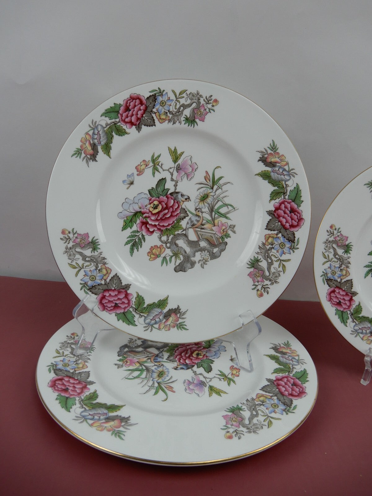 Vintage Wedgwood "Cathay" Pattern Two Dinner 11" and One Luncheon 9"