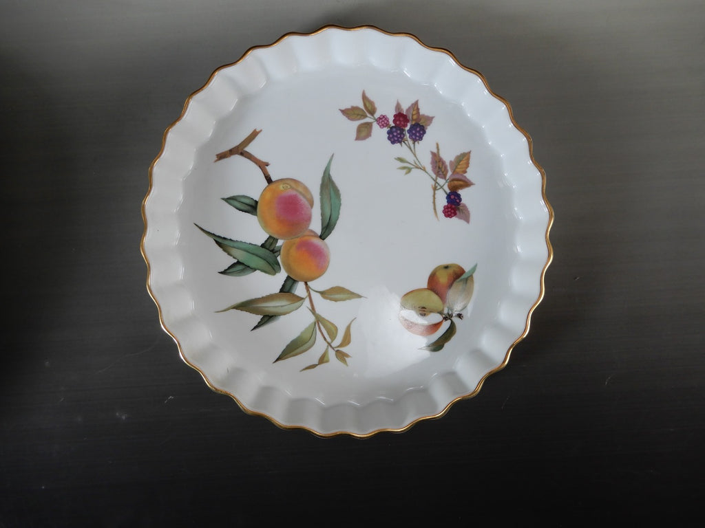 Evesham Royal Worcester Gold Rimmed 10-1/2" Tart Pan/Quiche Dish