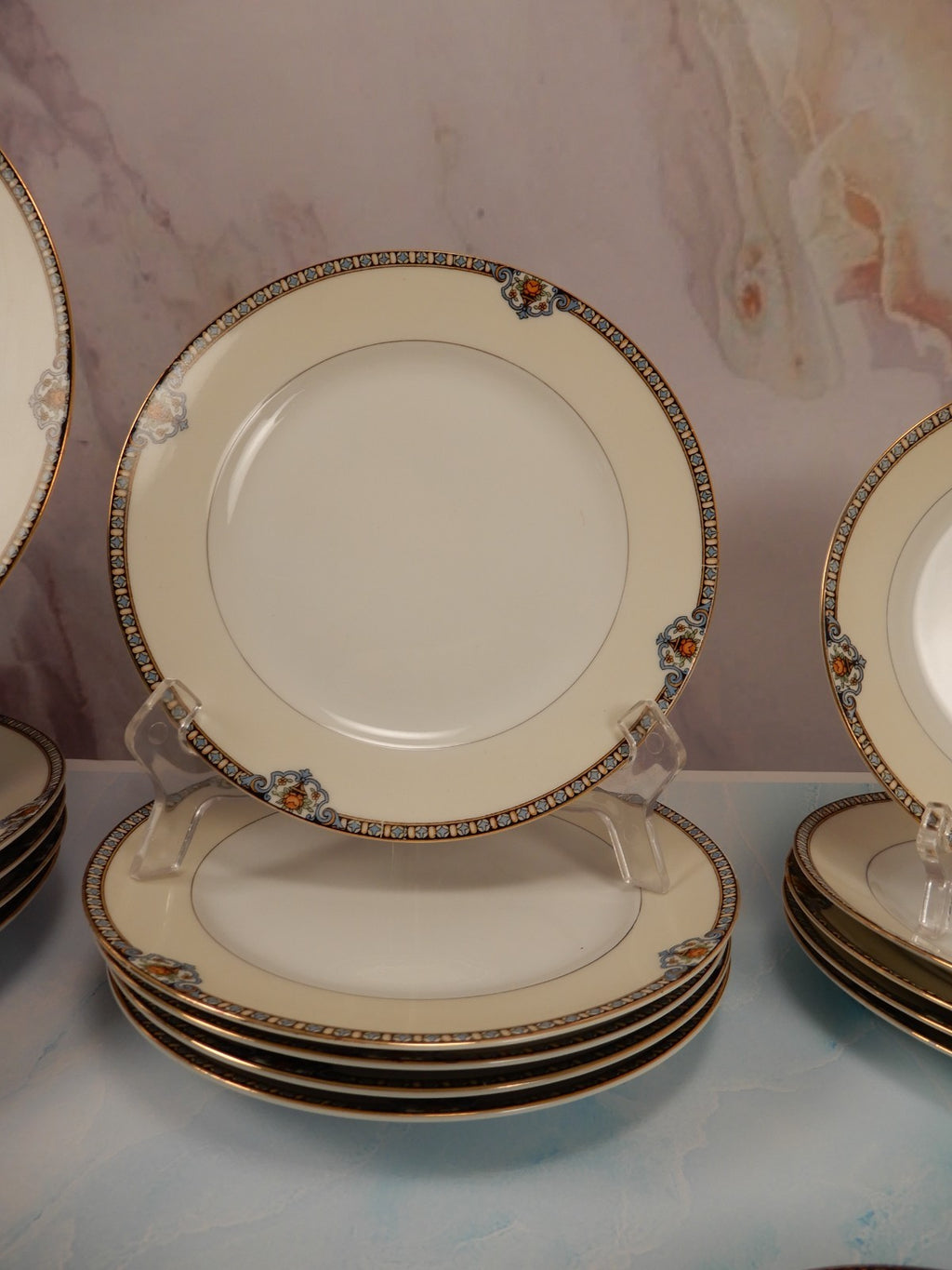 35 Pc  7-Piece 5 Place Setting Noritake Morimura Japan Shirley Pattern