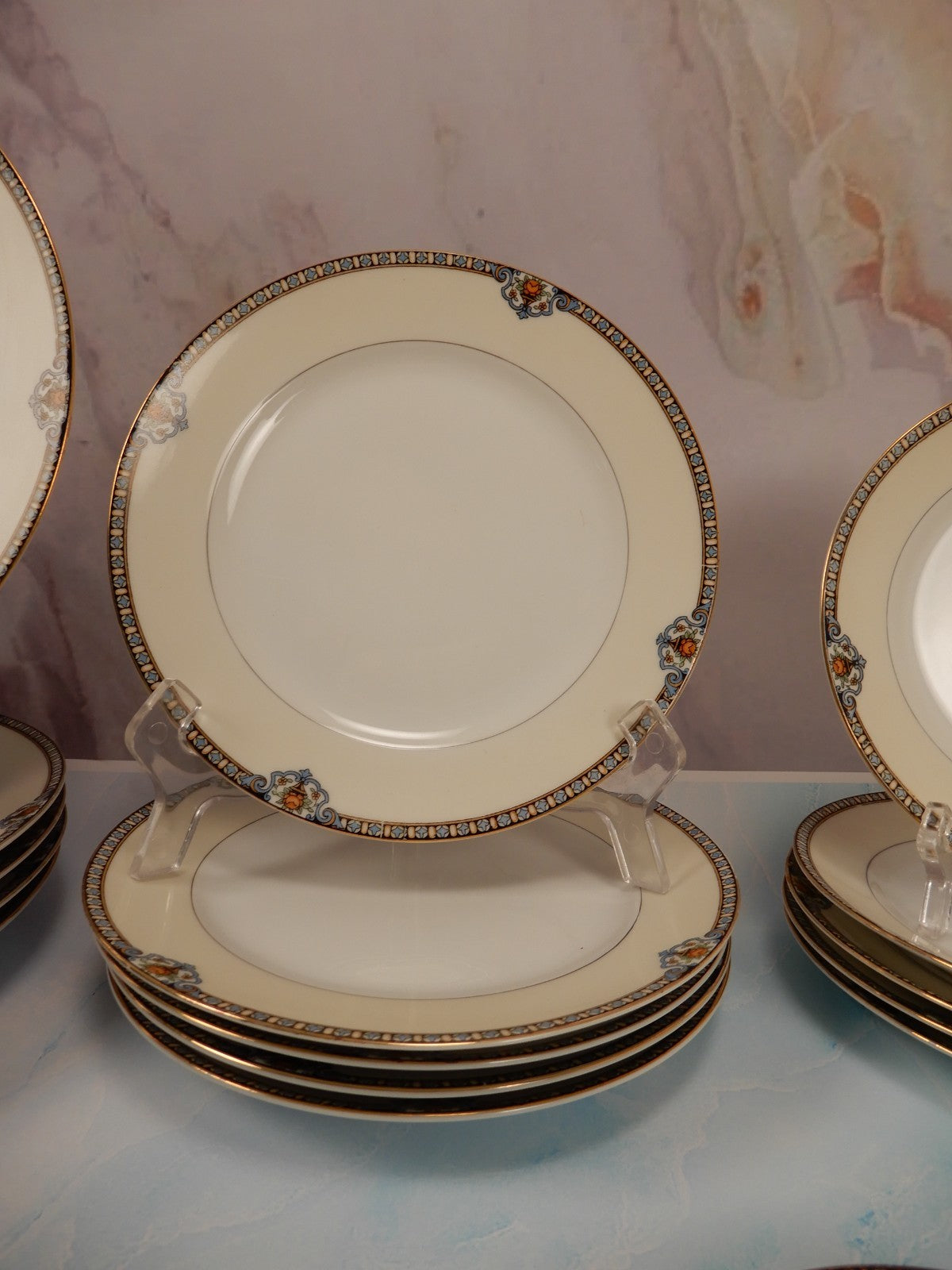 35 Pc  7-Piece 5 Place Setting Noritake Morimura Japan Shirley Pattern