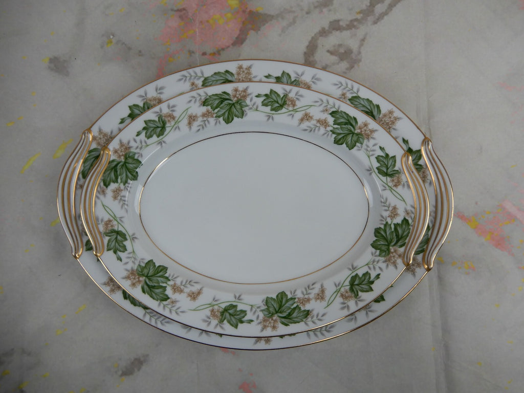 Vintage Noritake "Daphne"  Pattern Set of Two Platters 13-5/8" and 11-3/4"