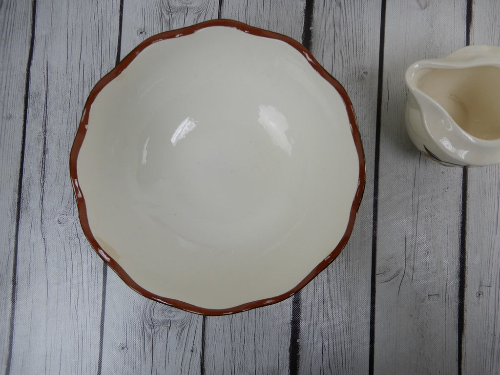 Platter, Bowl,Sugar & Creamer of Hand Painted STANGL "Sculptured Fruit" Pattern
