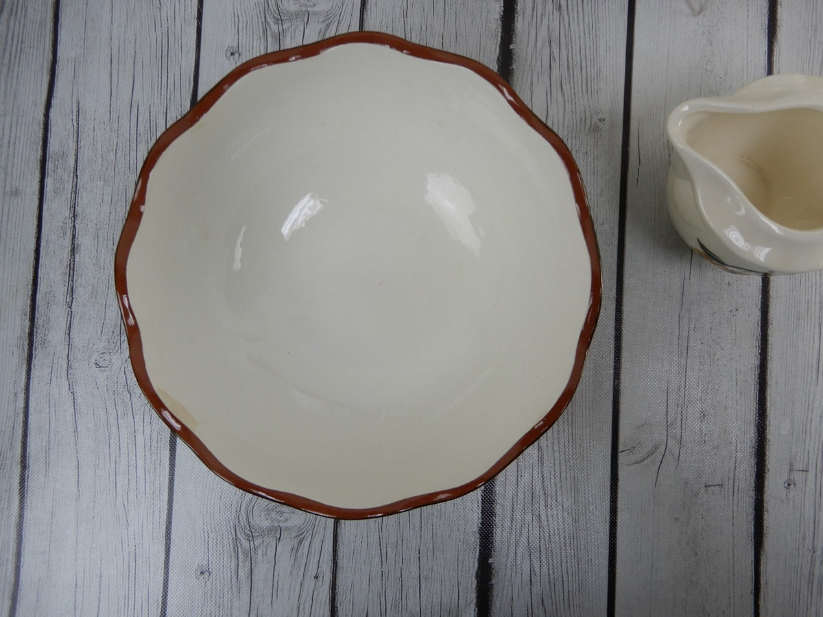 Platter, Bowl,Sugar & Creamer of Hand Painted STANGL "Sculptured Fruit" Pattern