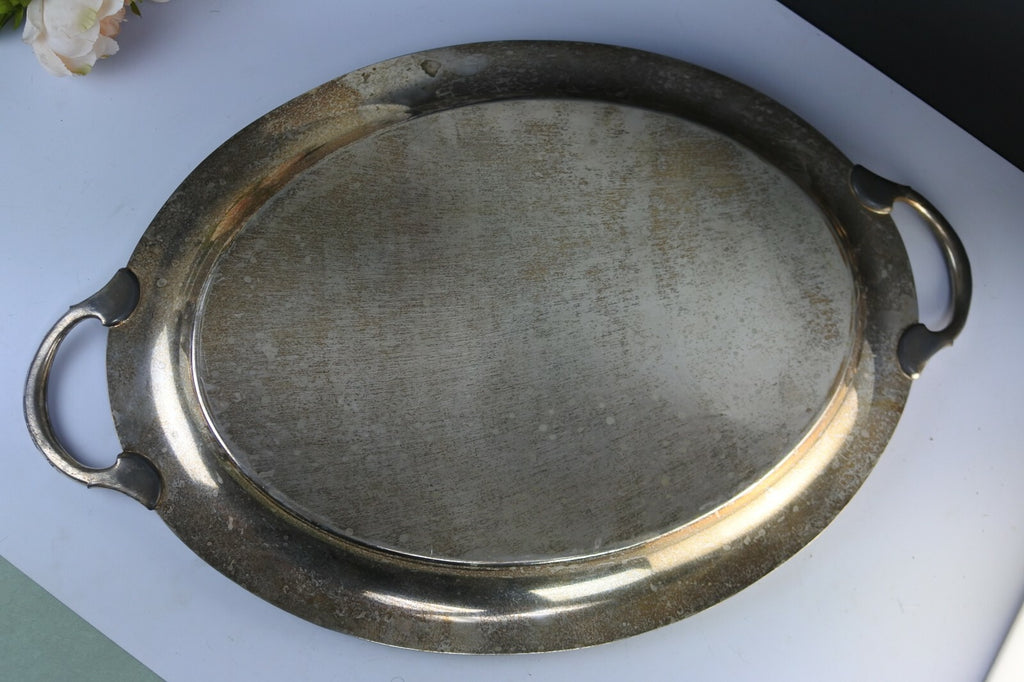 Large Silverplate Butler Serving Tray Wm. Rogers 4081 Ornate design