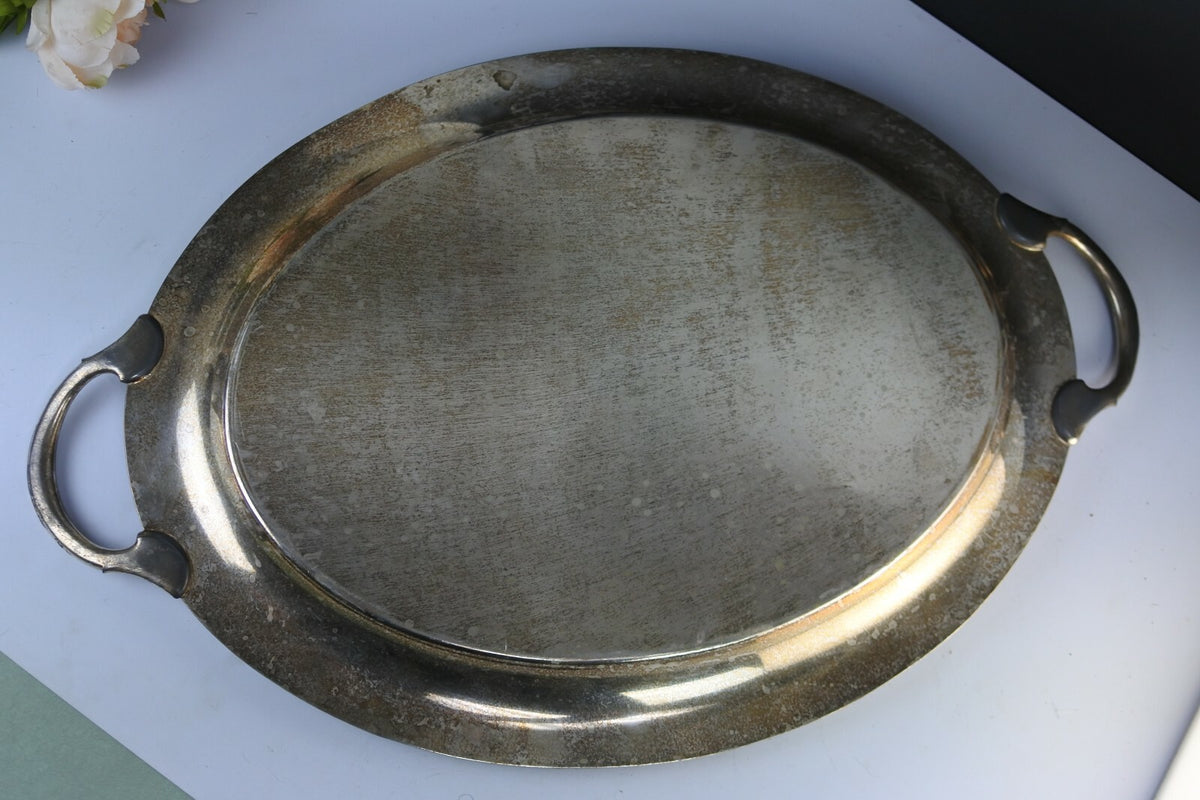 Large Silverplate Butler Serving Tray Wm. Rogers 4081 Ornate design