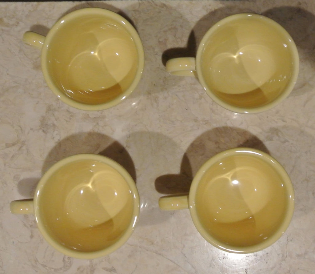 4 Yellow Fiesta Cups Homer Laughlin Fiestaware