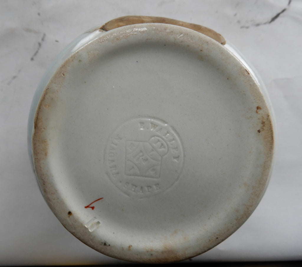 1856 Edward Walley Niagara Shape Flow Blue,Leaves & Berries Ironstone Creamer