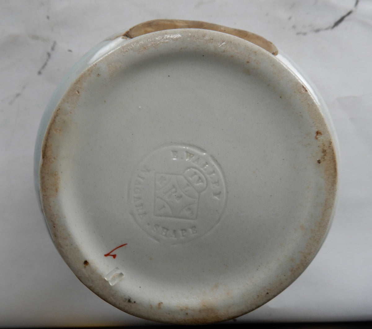 1856 Edward Walley Niagara Shape Flow Blue,Leaves & Berries Ironstone Creamer