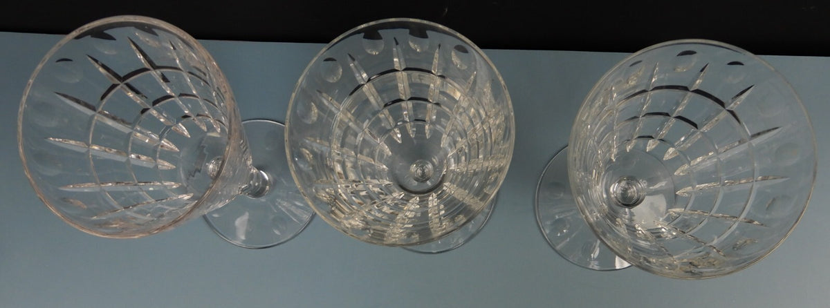 Vintage Crystal Water Goblets Set of Three