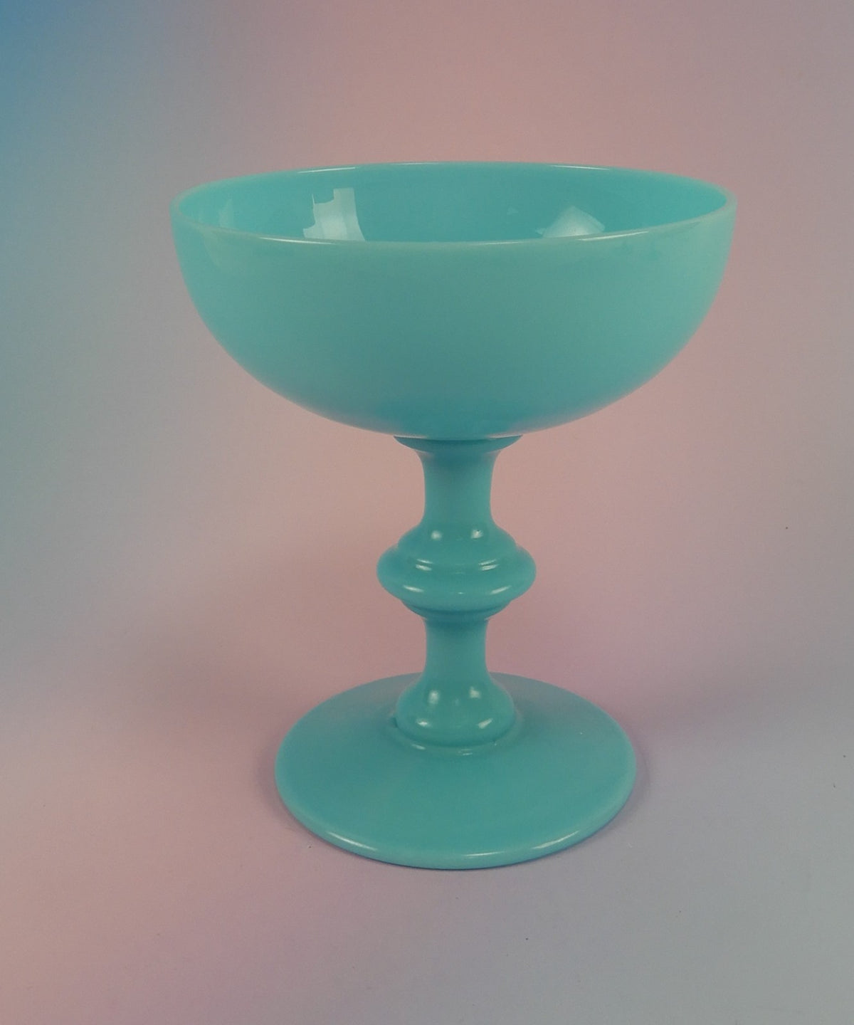 Vintage French Portieux Vallerysthal Blue Opaline Champagne Sherbet Goblet 5 oz