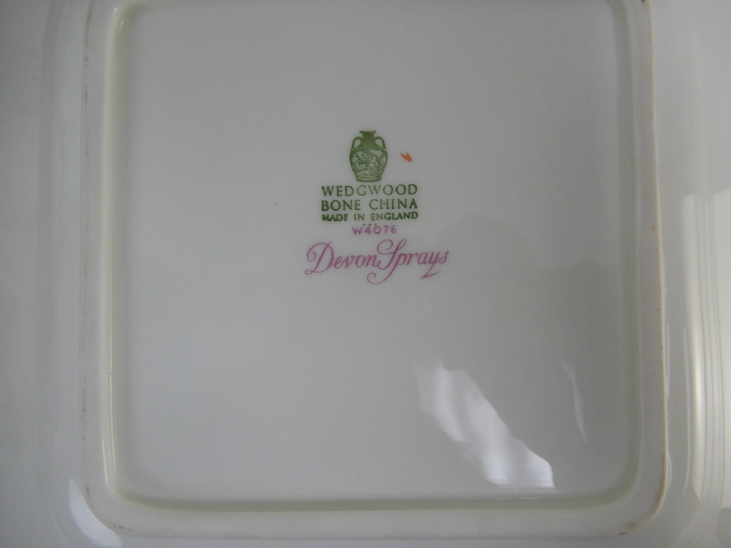 Vintage Wedgwood " Devon Sprays " 10-3/4" Square Handled Cake Plate