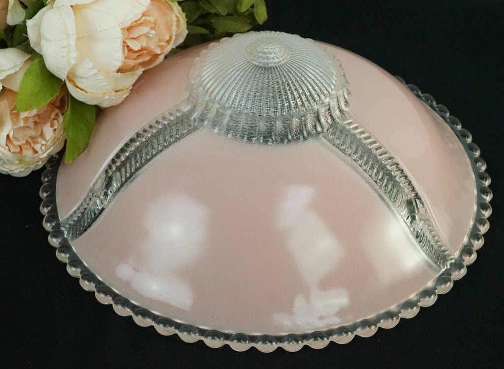 Vintage 3 Chain Hobnail Selling Light Shade Pink Colored 11" Diameter