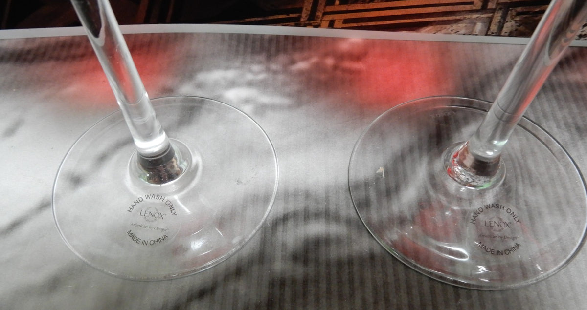 Set Of 4  Lenox Tuscany Holiday Collection Red Balloon 12 oz Wine Glasses