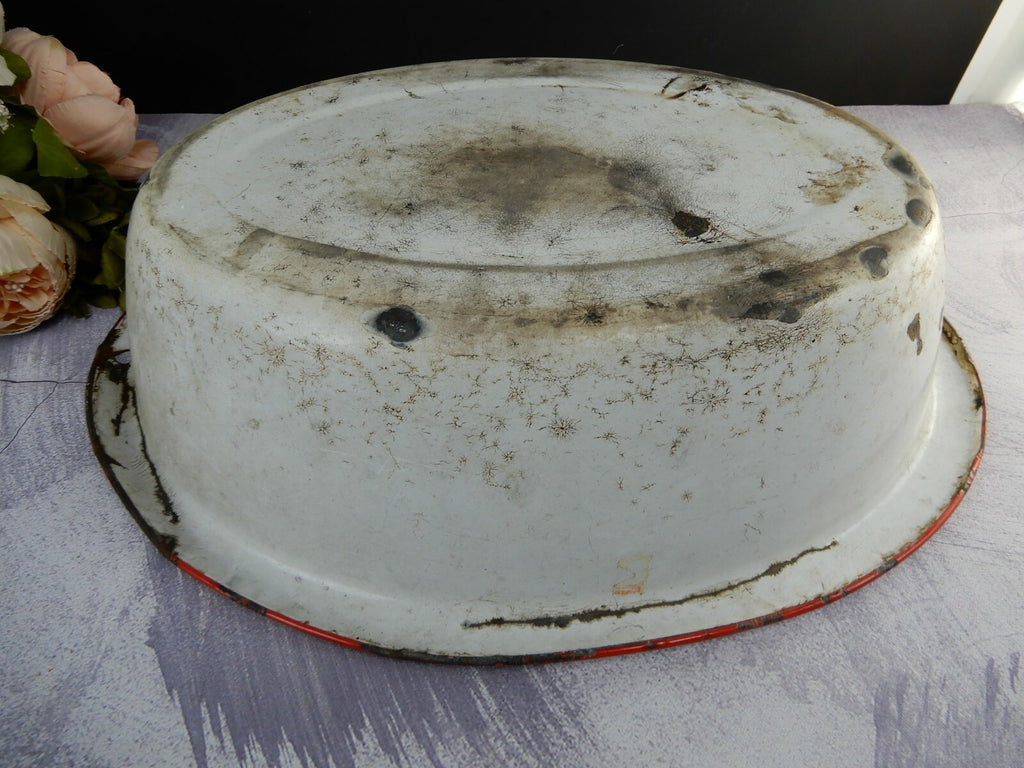 Enamelware Enamel Wash Basin Farmhouse Decor Flower Planter