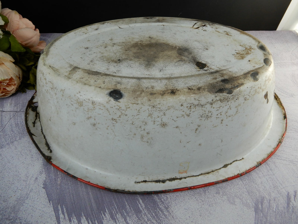 Enamelware Enamel Wash Basin Farmhouse Decor Flower Planter