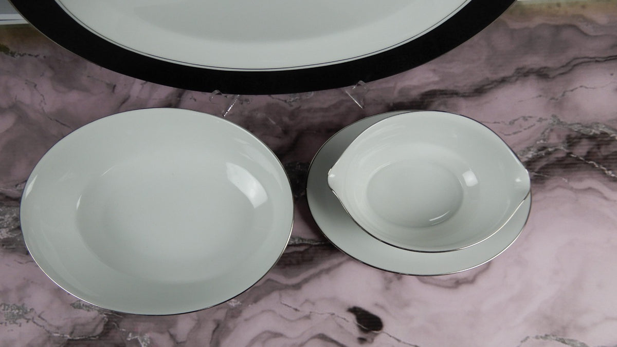 Vintage Set of Noritake "Mirano" 6878- 14" Platter, Oval Bowl,Gravy Boat